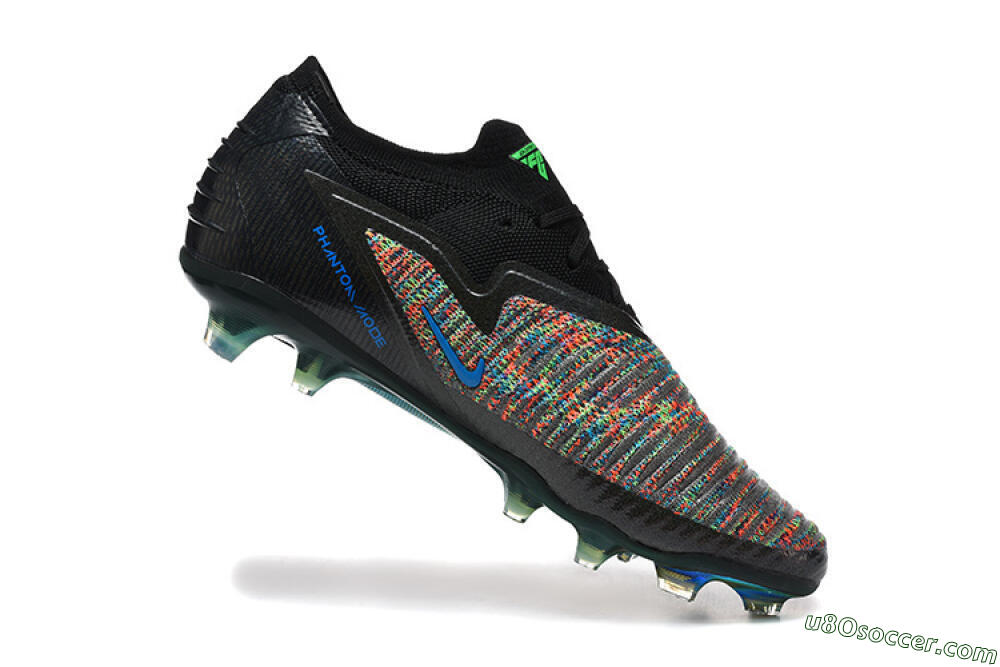 Nike Phantom 6 Elite High FG Firm Ground Soccer Cleats - Black/Electric Green/Red Blaze 7