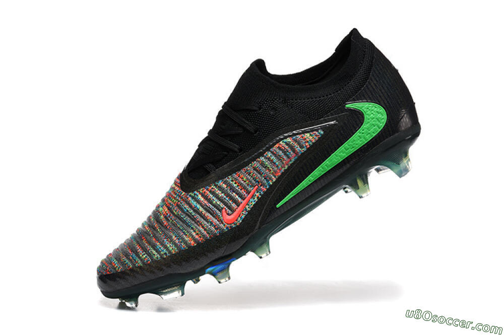 Nike Phantom 6 Elite High FG Firm Ground Soccer Cleats - Black/Electric Green/Red Blaze 8