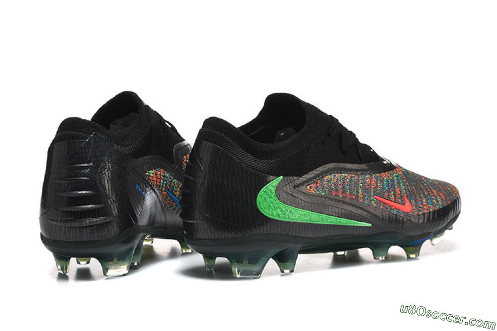 Nike Phantom 6 Elite High FG Firm Ground Soccer Cleats - Black/Electric Green/Red Blaze 9
