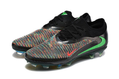 Nike Phantom 6 Elite High FG Firm Ground Soccer Cleats - Black/Electric Green/Red Blaze