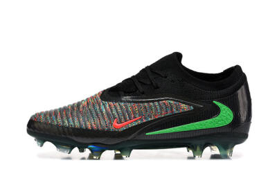 Nike Phantom 6 Elite High FG Firm Ground Soccer Cleats - Black/Electric Green/Red Blaze