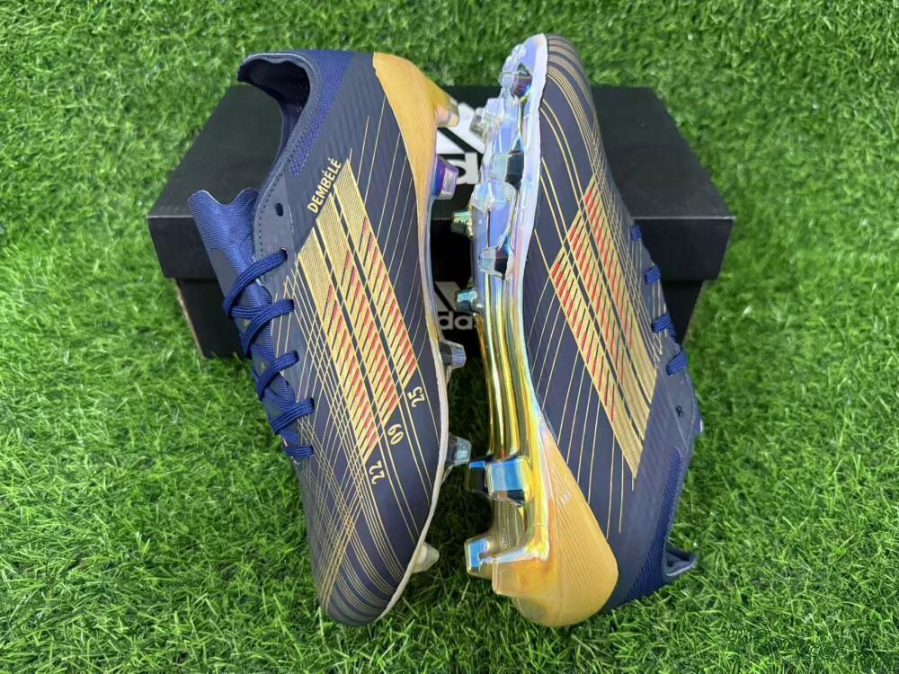 Dembélé x Adidas F50 Elite FG Firm Ground Soccer Cleats - Navy/Gold Rush/Shimmering Ocean