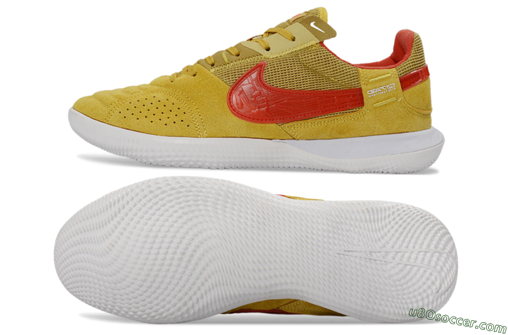 Nike Street Gato IC Indoor & Futsal Soccer Shoes - Yellow/Solar Yellow/Crimson Red 0