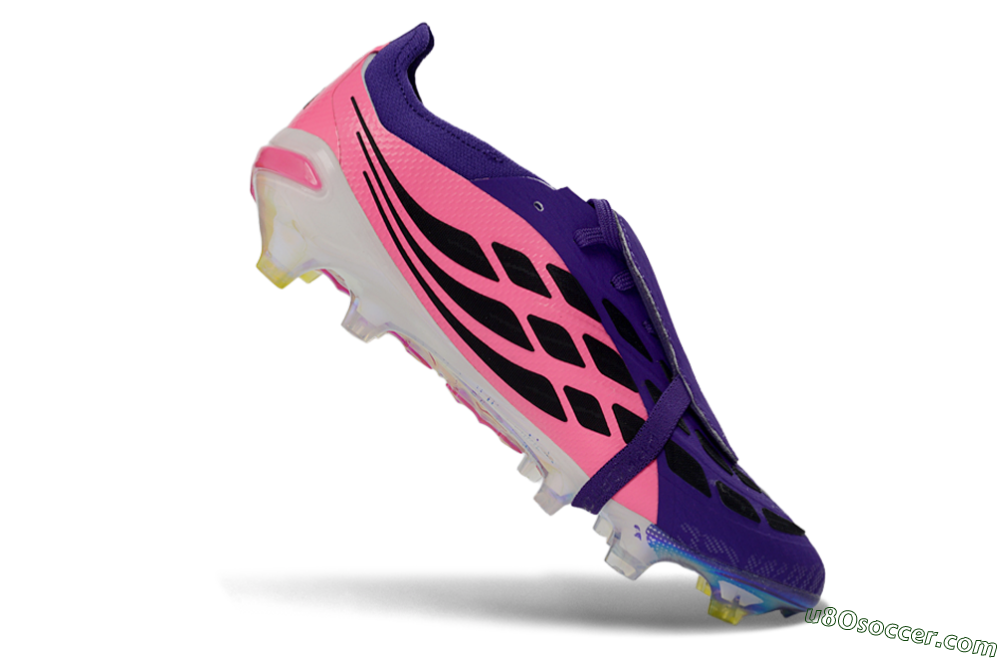 Adidas Predator 26 Elite Fold-Over Tongue FG Firm Ground Soccer Cleats - Purple/Neon Pink/Black 4