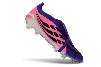 Adidas Predator 26 Elite Fold-Over Tongue FG Firm Ground Soccer Cleats - Purple/Neon Pink/Black