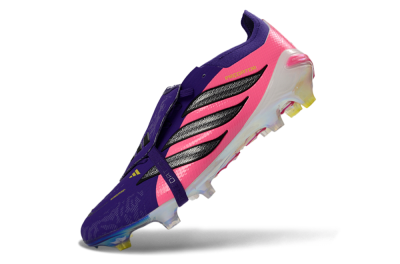 Adidas Predator 26 Elite Fold-Over Tongue FG Firm Ground Soccer Cleats - Purple/Neon Pink/Black