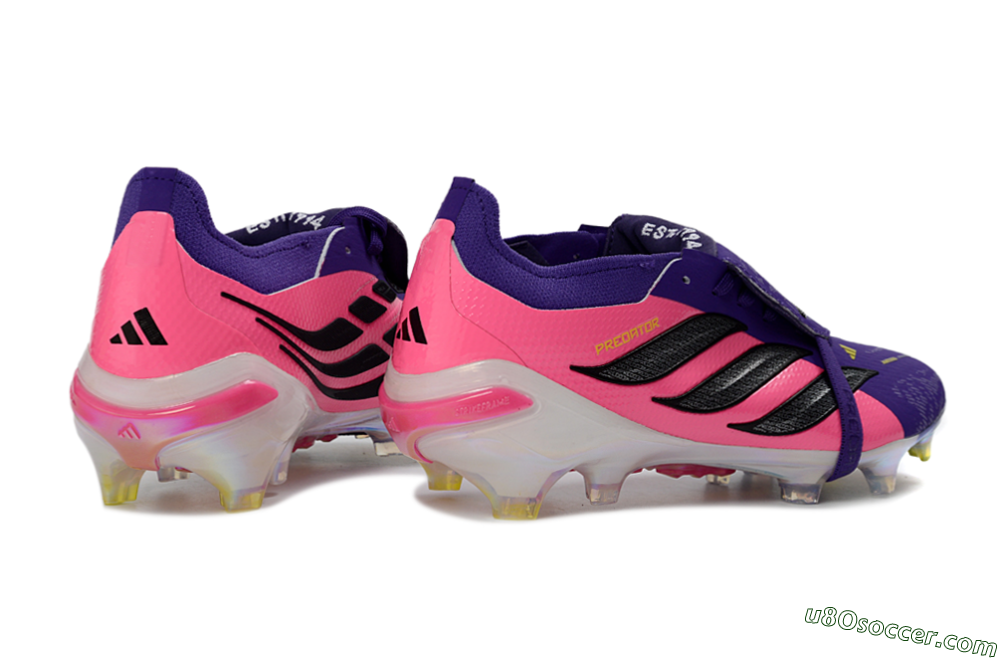 Adidas Predator 26 Elite Fold-Over Tongue FG Firm Ground Soccer Cleats - Purple/Neon Pink/Black 6