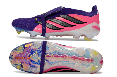 Adidas Predator 26 Elite Fold-Over Tongue FG Firm Ground Soccer Cleats - Purple/Neon Pink/Black