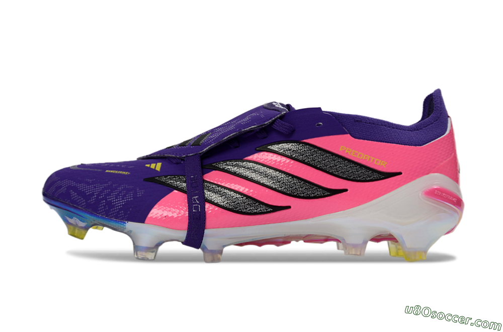 Adidas Predator 26 Elite Fold-Over Tongue FG Firm Ground Soccer Cleats - Purple/Neon Pink/Black 2