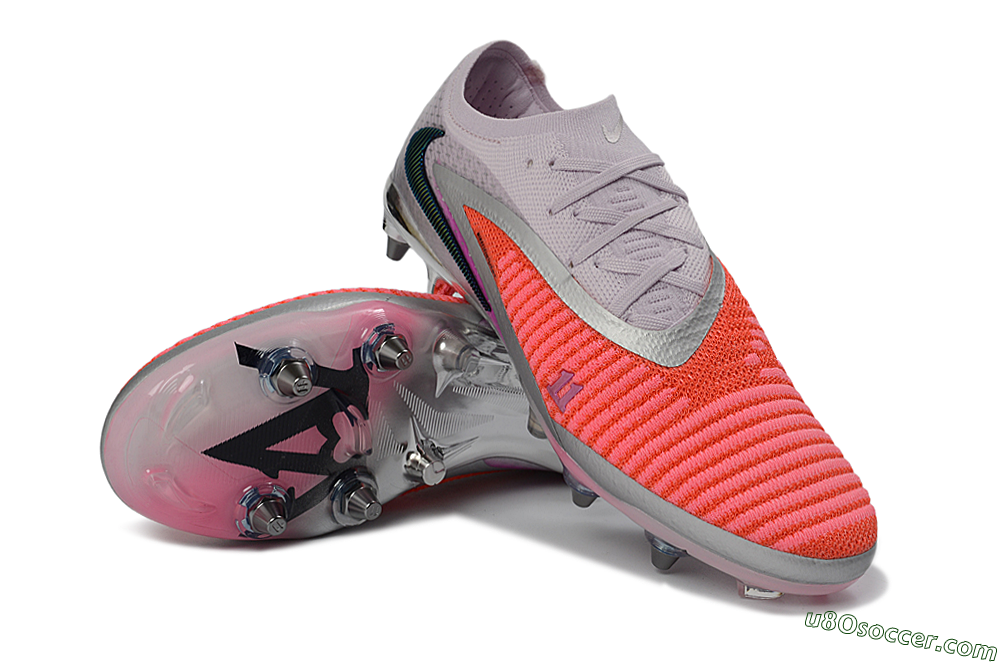 Nike Phantom 6 Elite Low SG Soft Ground Soccer Cleats - Pink/Electric Orange/Silver 3
