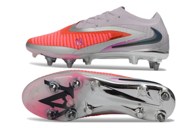 Nike Phantom 6 Elite Low SG Soft Ground Soccer Cleats - Pink/Electric Orange/Silver