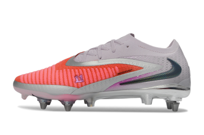 Nike Phantom 6 Elite Low SG Soft Ground Soccer Cleats - Pink/Electric Orange/Silver
