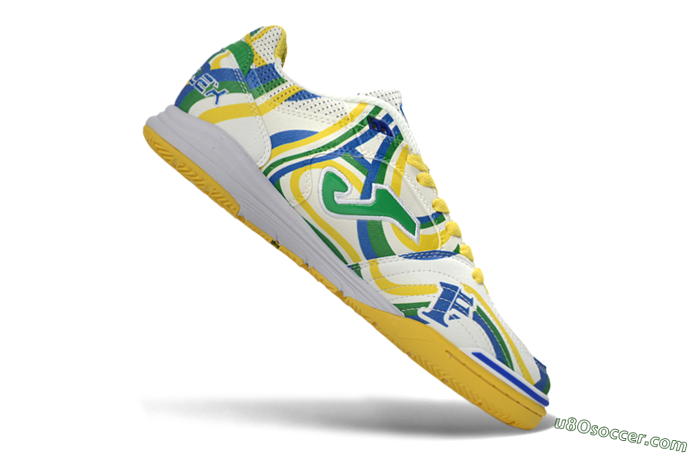 Joma Top Flex IC Indoor & Futsal Soccer Shoes - Yellow/Vibrant Green/Blue Wave 4
