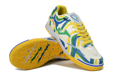 Joma Top Flex IC Indoor & Futsal Soccer Shoes - Yellow/Vibrant Green/Blue Wave