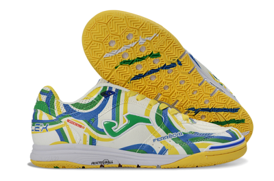 Joma Top Flex IC Indoor & Futsal Soccer Shoes - Yellow/Vibrant Green/Blue Wave