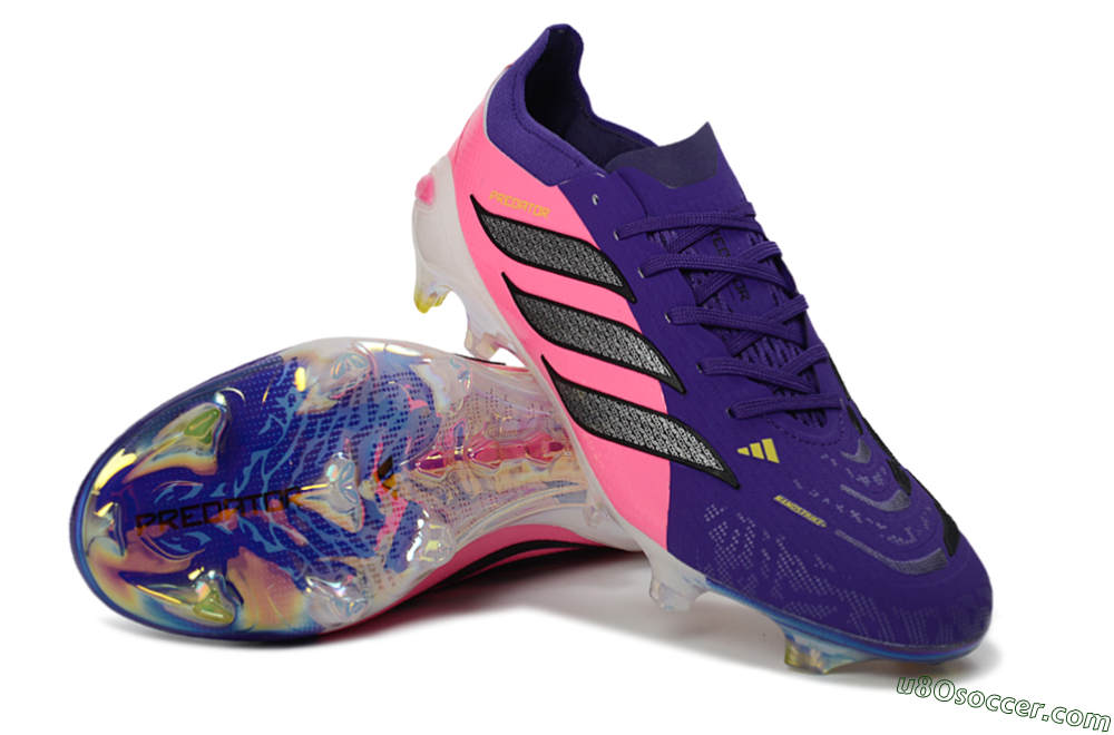 Adidas Predator 26 Elite FG Firm Ground Soccer Cleats - Purple/Vibrant Pink/Black 3