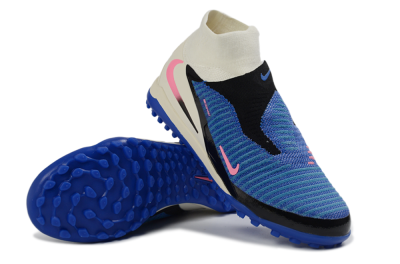 Nike Phantom 6 Elite High TF Artificial Turf Soccer Shoes - Blue/Electric Blue/Fuchsia Pink