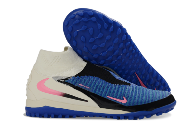 Nike Phantom 6 Elite High TF Artificial Turf Soccer Shoes - Blue/Electric Blue/Fuchsia Pink