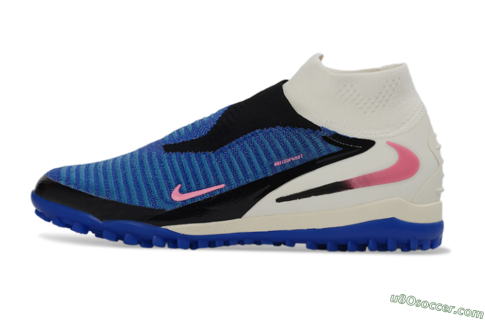 Nike Phantom 6 Elite High TF Artificial Turf Soccer Shoes - Blue/Electric Blue/Fuchsia Pink 2