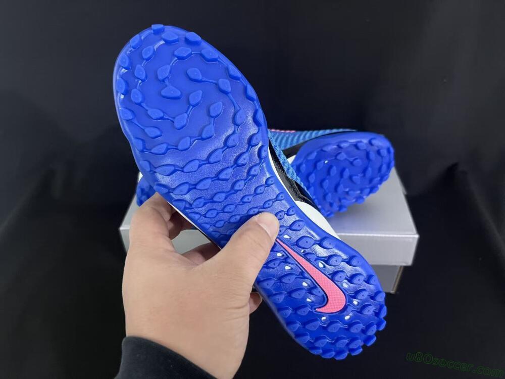 Nike Phantom 6 Elite High TF Artificial Turf Soccer Shoes - Blue/Electric Blue/Fuchsia Pink