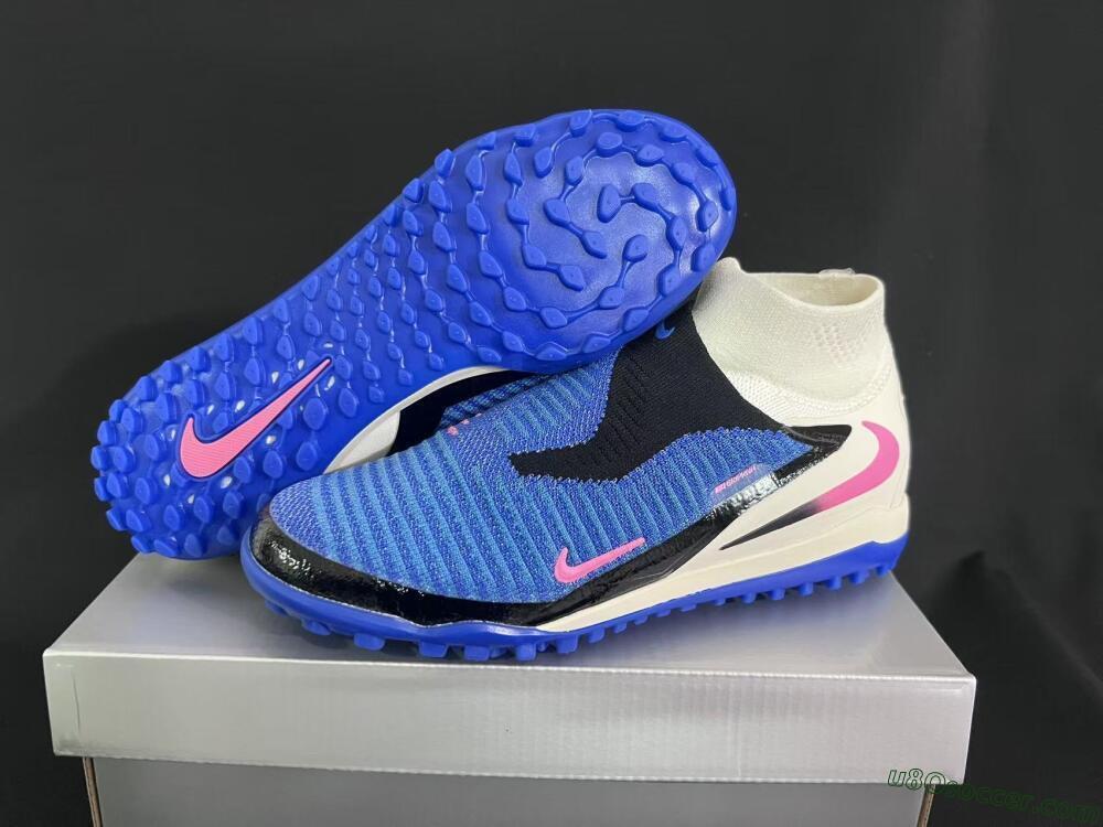 Nike Phantom 6 Elite High TF Artificial Turf Soccer Shoes - Blue/Electric Blue/Fuchsia Pink
