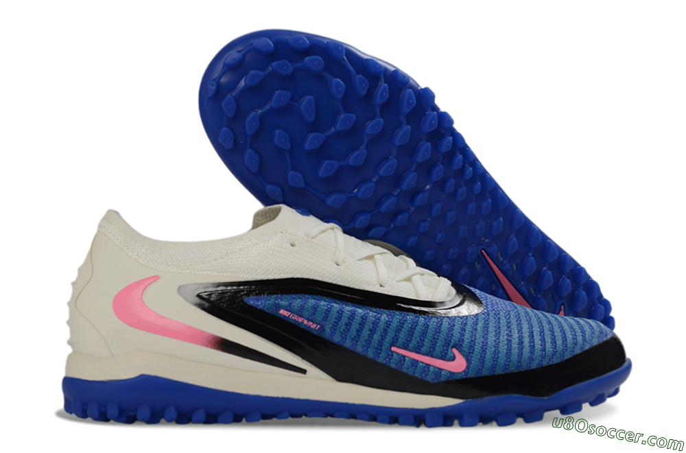 Nike Phantom 6 Elite Low TF Artificial Turf Soccer Shoes - Blue/Electric Blue/Soft Pink 1