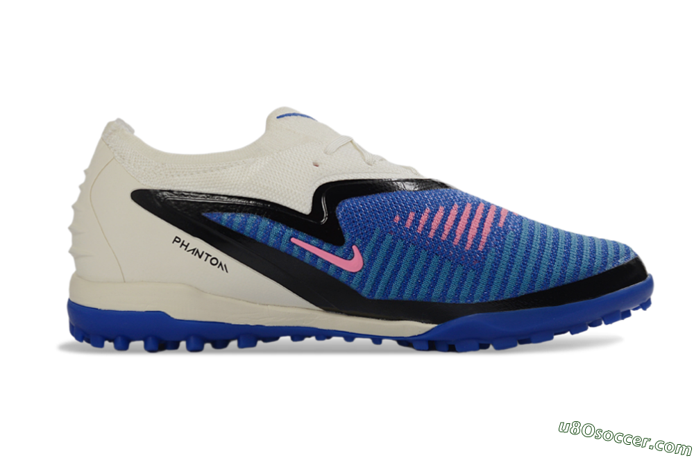 Nike Phantom 6 Elite Low TF Artificial Turf Soccer Shoes - Blue/Electric Blue/Soft Pink 7
