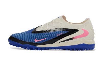 Nike Phantom 6 Elite Low TF Artificial Turf Soccer Shoes - Blue/Electric Blue/Soft Pink