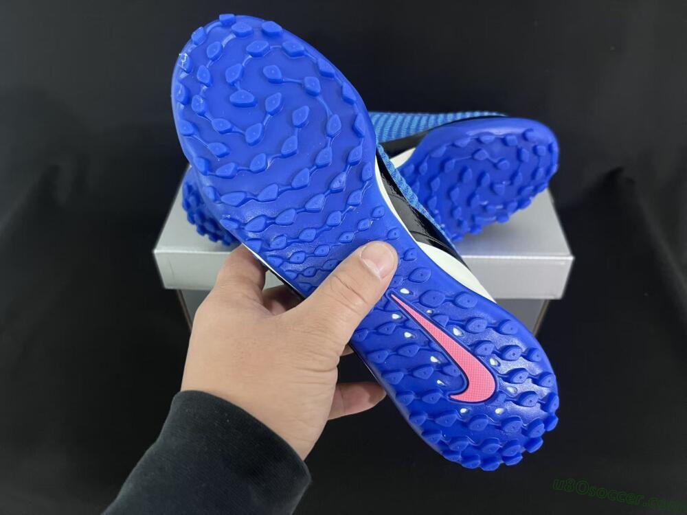 Nike Phantom 6 Elite Low TF Artificial Turf Soccer Shoes - Blue/Electric Blue/Soft Pink