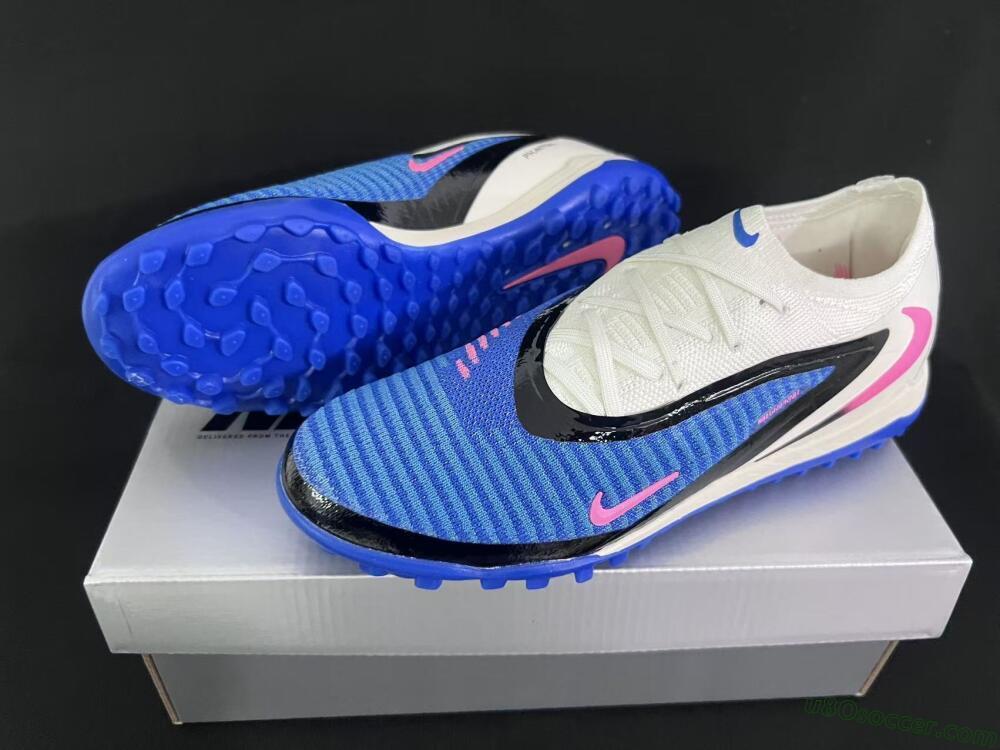 Nike Phantom 6 Elite Low TF Artificial Turf Soccer Shoes - Blue/Electric Blue/Soft Pink