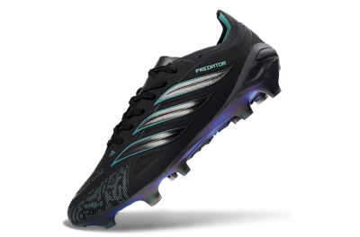 Adidas Predator 26 Elite FG Firm Ground Soccer Cleats - Black/Teal Burst/Iridescent Blue