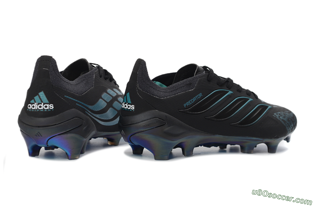 Adidas Predator 26 Elite FG Firm Ground Soccer Cleats - Black/Teal Burst/Iridescent Blue 6