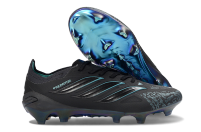 Adidas Predator 26 Elite FG Firm Ground Soccer Cleats - Black/Teal Burst/Iridescent Blue