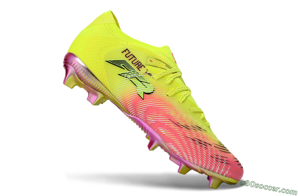 Puma Future 8 Ultimate FG Firm Ground Soccer Cleats - Yellow/Neon Pink/Gold 4