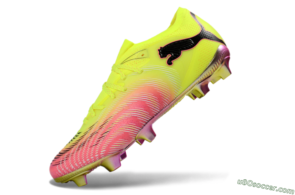 Puma Future 8 Ultimate FG Firm Ground Soccer Cleats - Yellow/Neon Pink/Gold 5