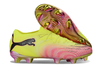 Puma Future 8 Ultimate FG Firm Ground Soccer Cleats - Yellow/Neon Pink/Gold