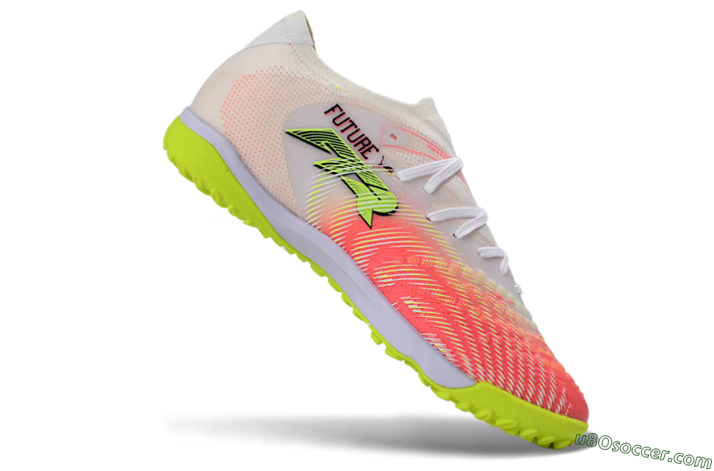 Puma Future 8 Ultimate TF Artificial Turf Soccer Shoes - Pink/Lime Green/White 4