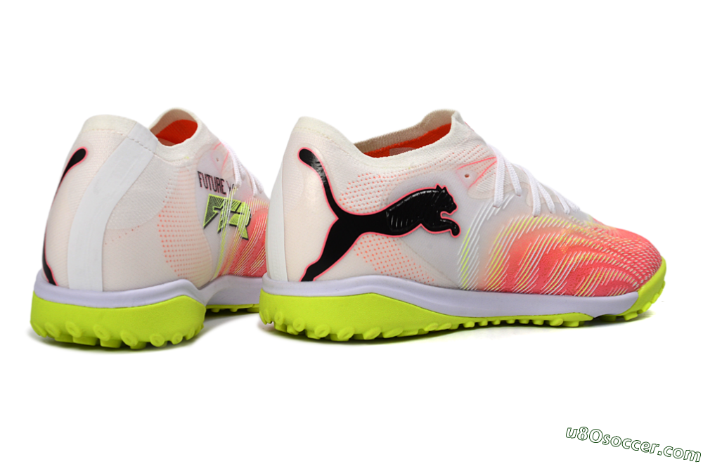 Puma Future 8 Ultimate TF Artificial Turf Soccer Shoes - Pink/Lime Green/White 6