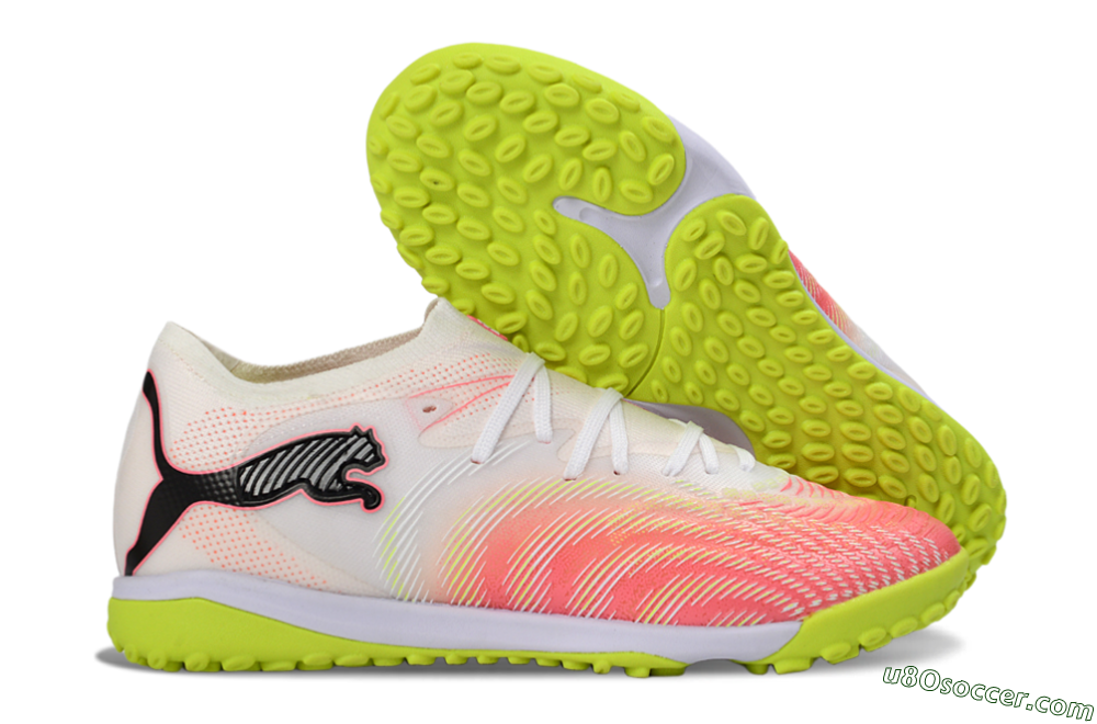 Puma Future 8 Ultimate TF Artificial Turf Soccer Shoes - Pink/Lime Green/White 1