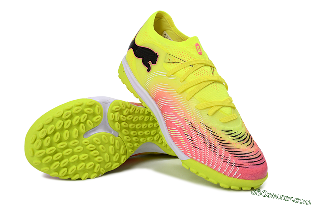 Puma Future 8 Ultimate TF Artificial Turf Soccer Shoes - Yellow/Vibrant Pink/Electric Green 3