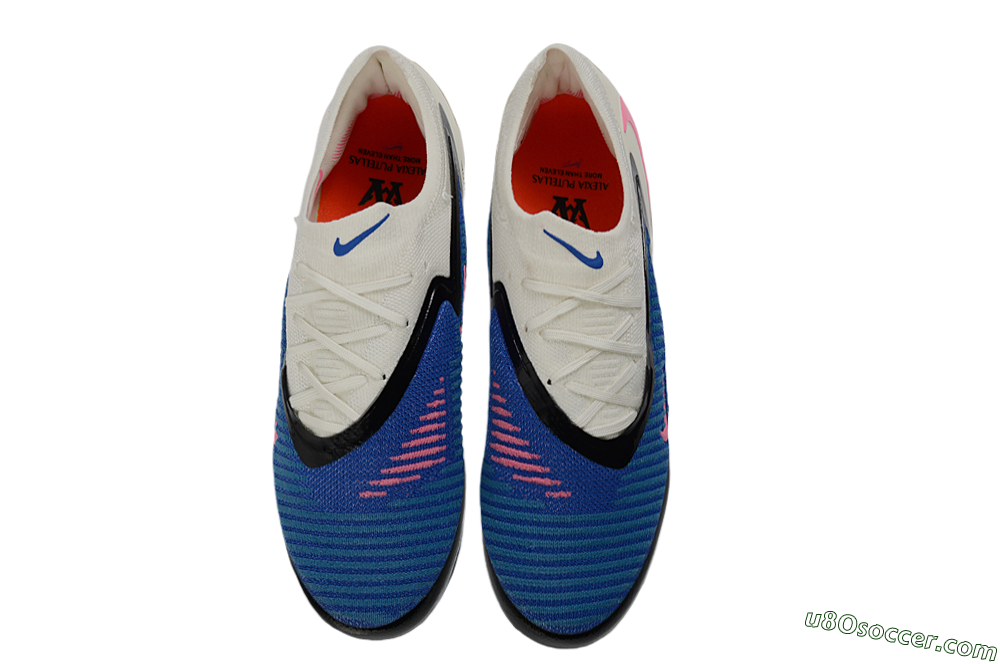 Nike Phantom 6 Elite Low FG Firm Ground Soccer Cleats - Blue/Electric Blue/Fierce Pink 4