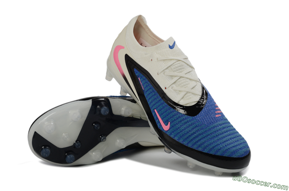 Nike Phantom 6 Elite Low FG Firm Ground Soccer Cleats - Blue/Electric Blue/Fierce Pink 3