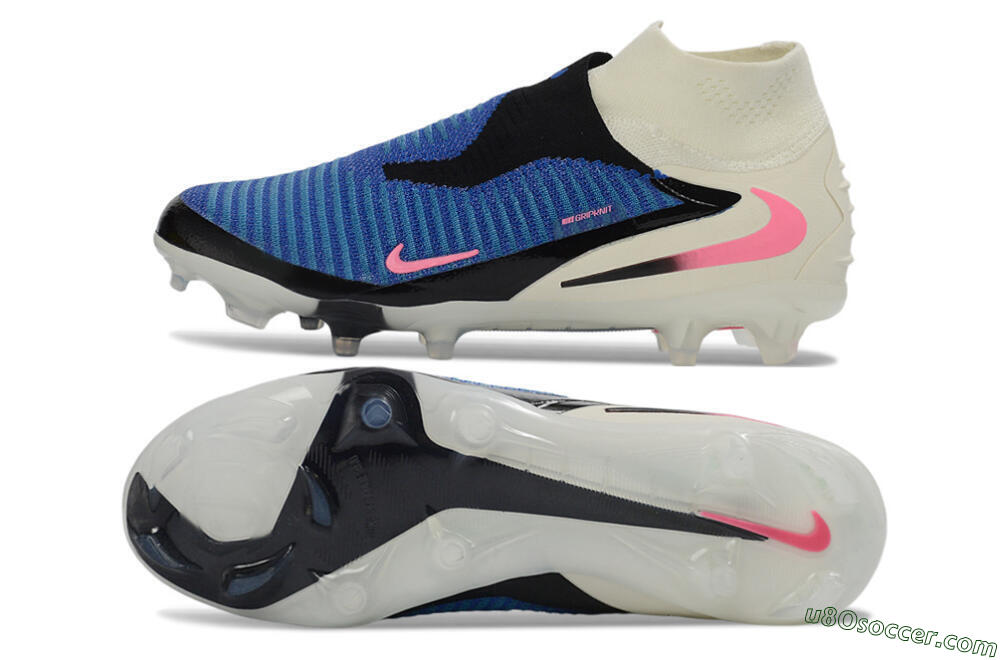 Nike Phantom 6 Elite High FG Firm Ground Soccer Cleats - Blue/Electric Blue/Neon Pink 0