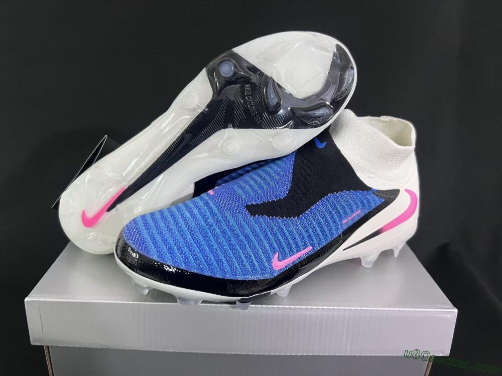 Nike Phantom 6 Elite High FG Firm Ground Soccer Cleats - Blue/Electric Blue/Neon Pink