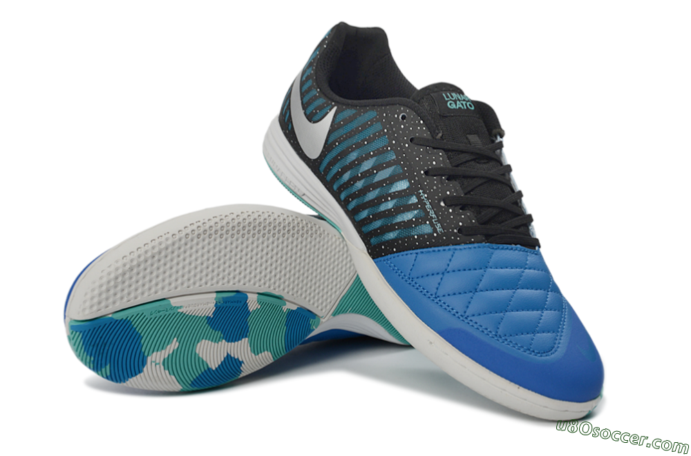 Nike Lunar Gato 2 IC Indoor & Futsal Soccer Shoes - Blue/Midnight Aqua/Black 3