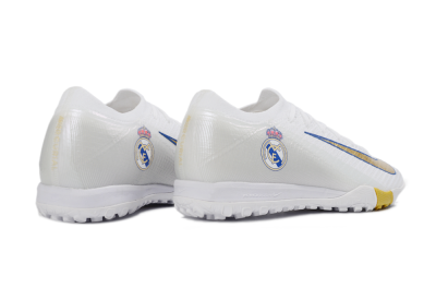 Nike Air Zoom Mercurial Vapor 16 Elite TF Artificial Turf Soccer Shoes - White/Royal Blue/Metallic Gold