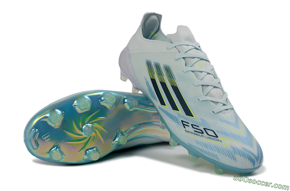 Adidas F50 Elite FG Firm Ground Soccer Cleats - Blue/Frosty Blue/Pearly White 3