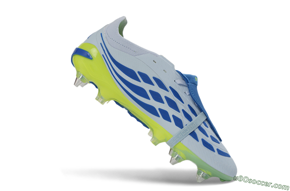 Adidas Predator 26 Elite Fold-Over Tongue SG Soft Ground Soccer Cleats - Blue/Electric Green/Light Blue 4
