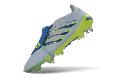 Adidas Predator 26 Elite Fold-Over Tongue SG Soft Ground Soccer Cleats - Blue/Electric Green/Light Blue