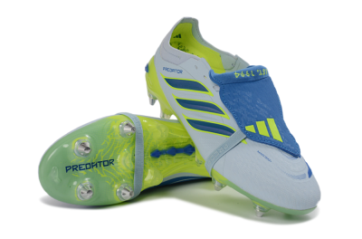 Adidas Predator 26 Elite Fold-Over Tongue SG Soft Ground Soccer Cleats - Blue/Electric Green/Light Blue